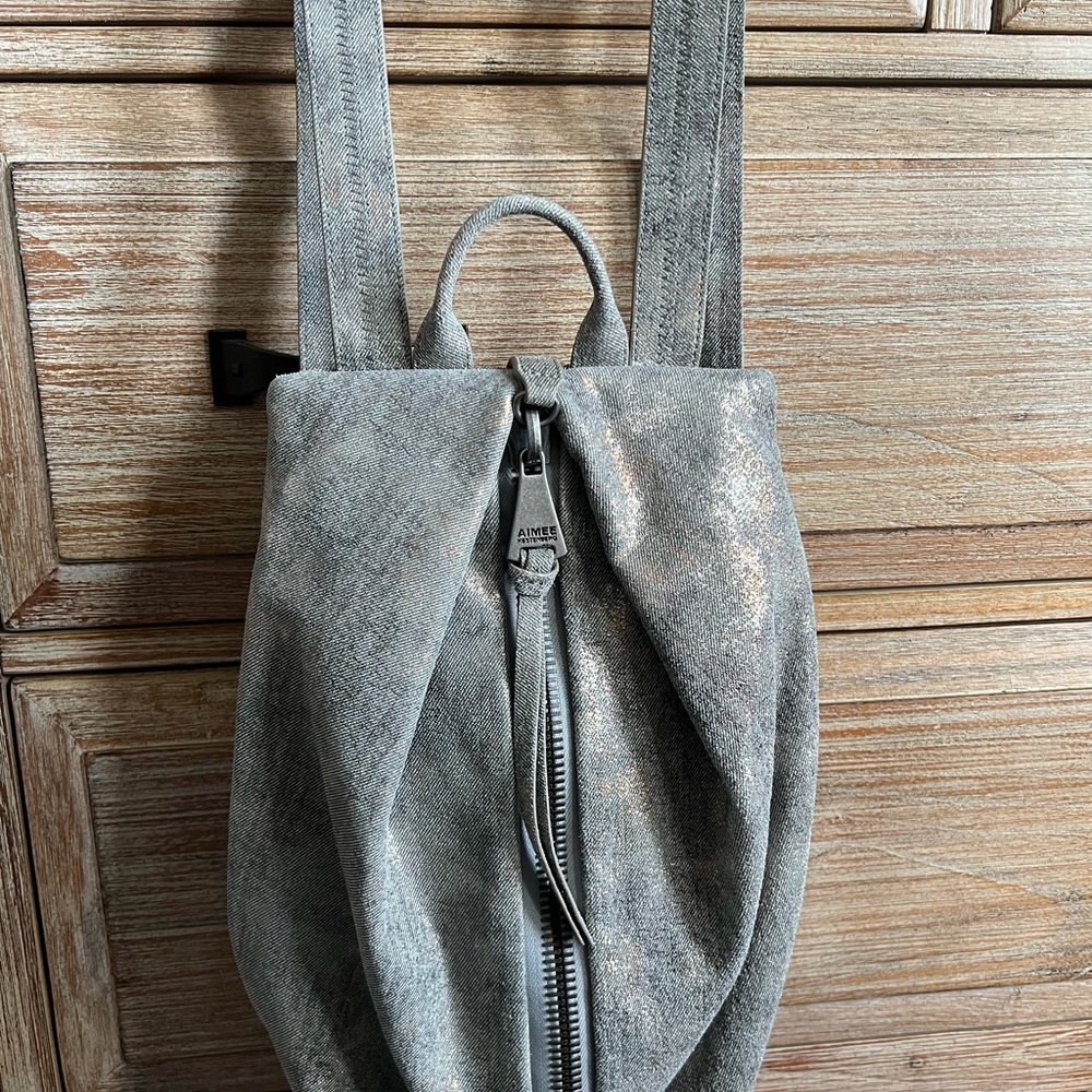 Aimee Kestenberg Tamitha Backpack in Rose Gold Denim Leather